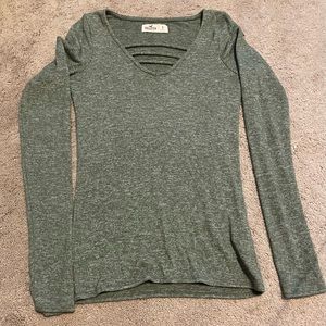 Green long sleeve Hollister top